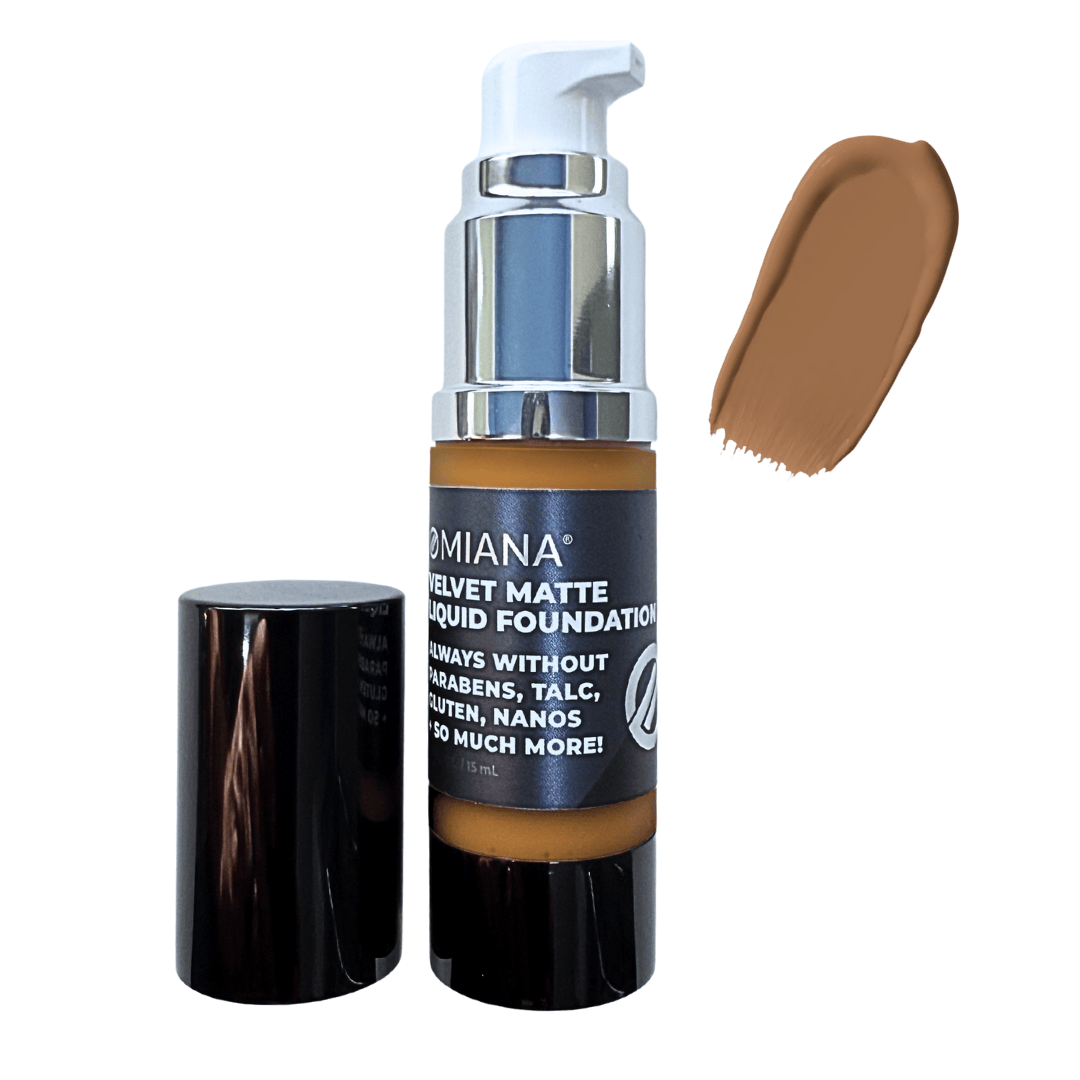 Omiana Natural Cosmetics Foundation Fresh Tan Velvet Matte Liquid Foundation - Mica-Free & More!