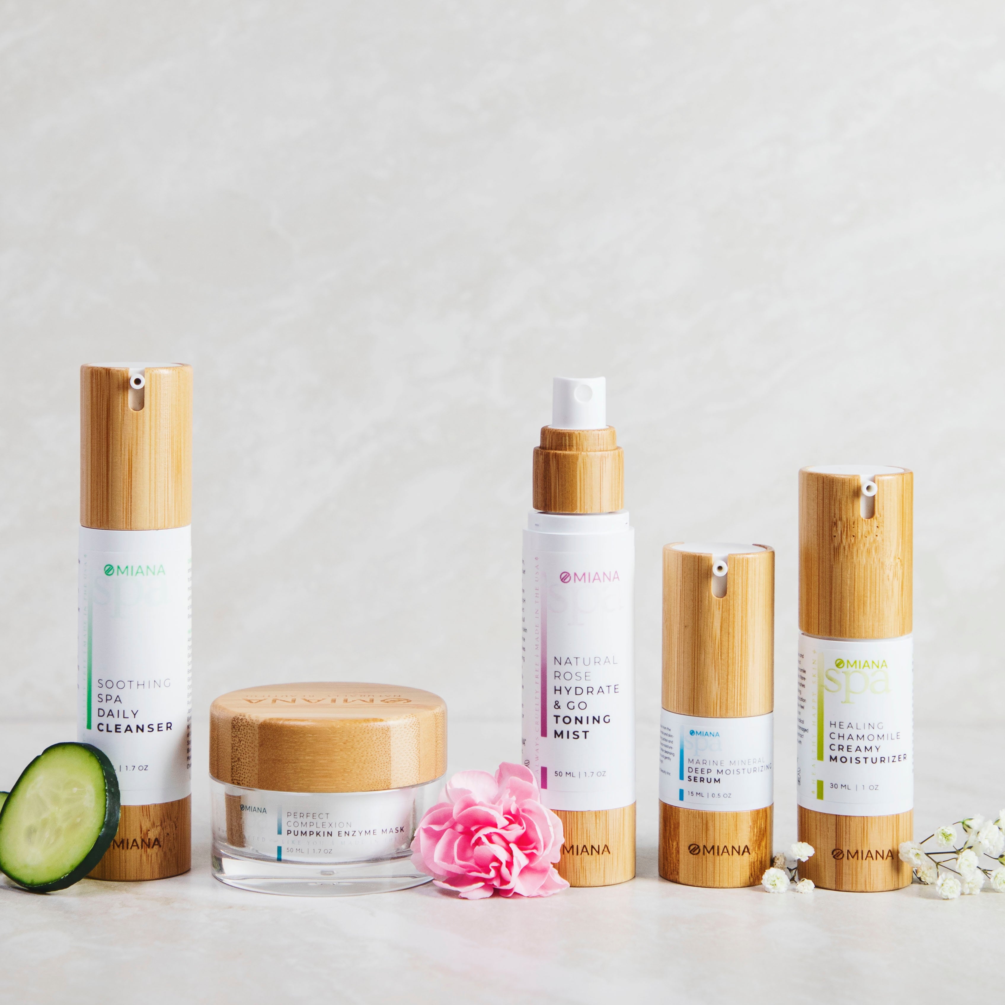Omiana Natural Spa Healthy Skincare for Sensitive Skin  Anti-Aging Spa Skincare Kit Complete Routine Bundle